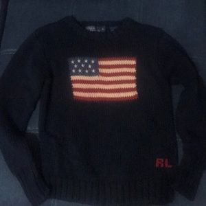 Lightly used unisex flag knit sweater